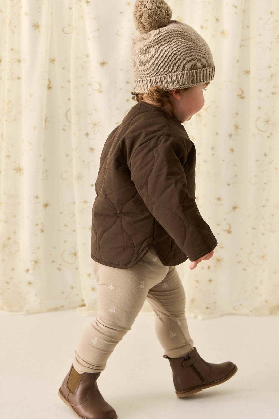 Organic Cotton Everyday Legging - Set Sail Vintage Taupe Childrens Legging from Jamie Kay Australia