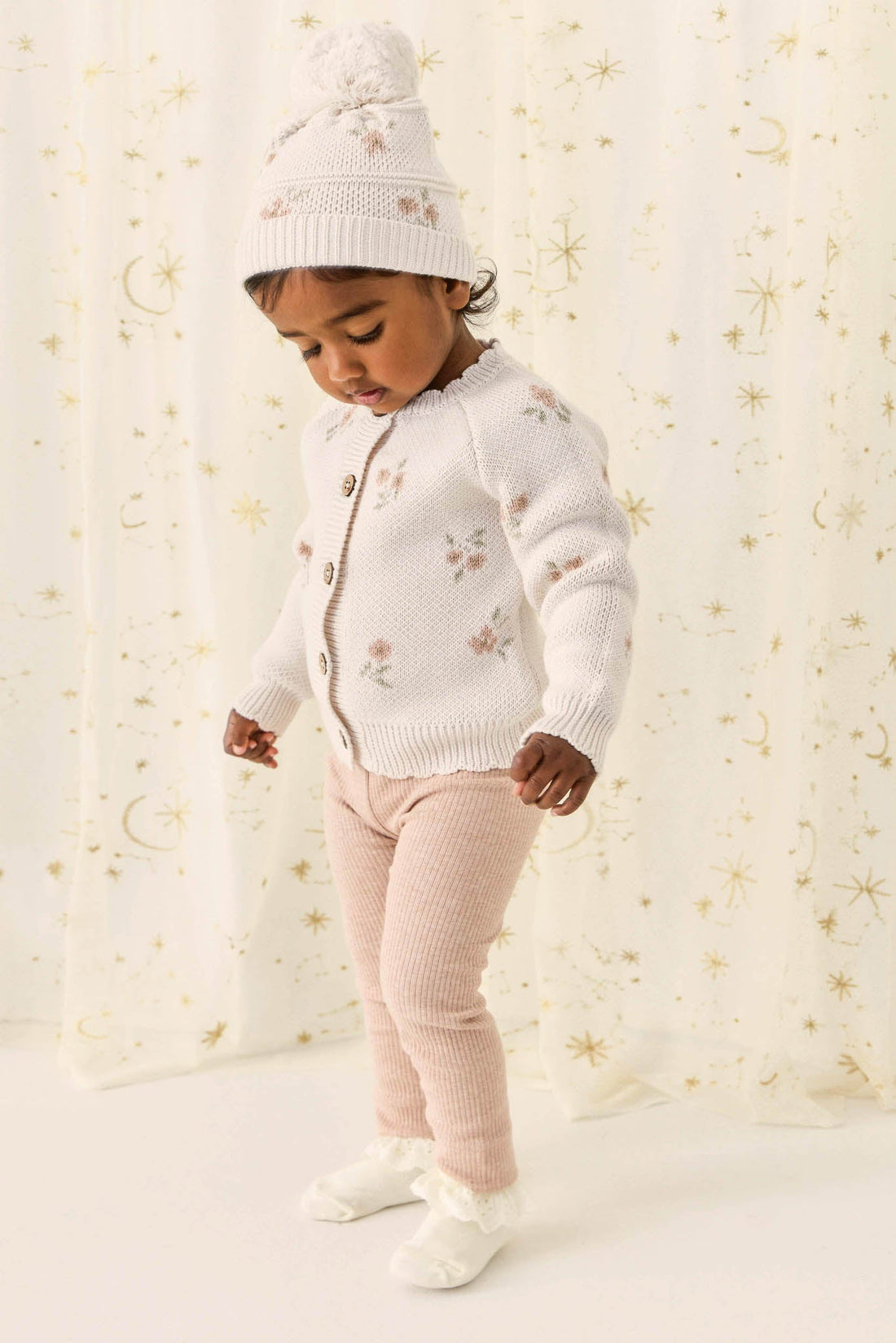 Organic Cotton Modal Everyday Legging - Dusky Rose Marle Childrens Legging from Jamie Kay Australia