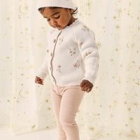 Organic Cotton Modal Everyday Legging - Dusky Rose Marle Childrens Legging from Jamie Kay Australia