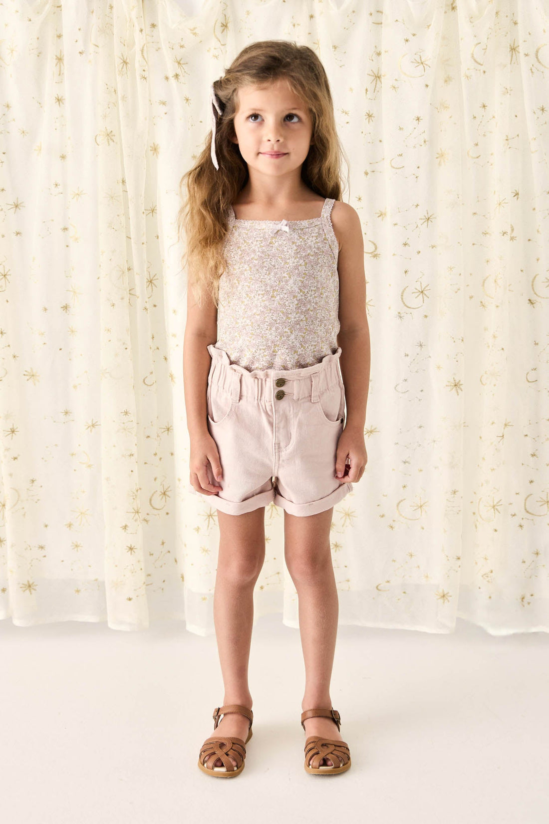 Organic Cotton Singlet - Chloe Lilac Childrens Singlet from Jamie Kay Australia