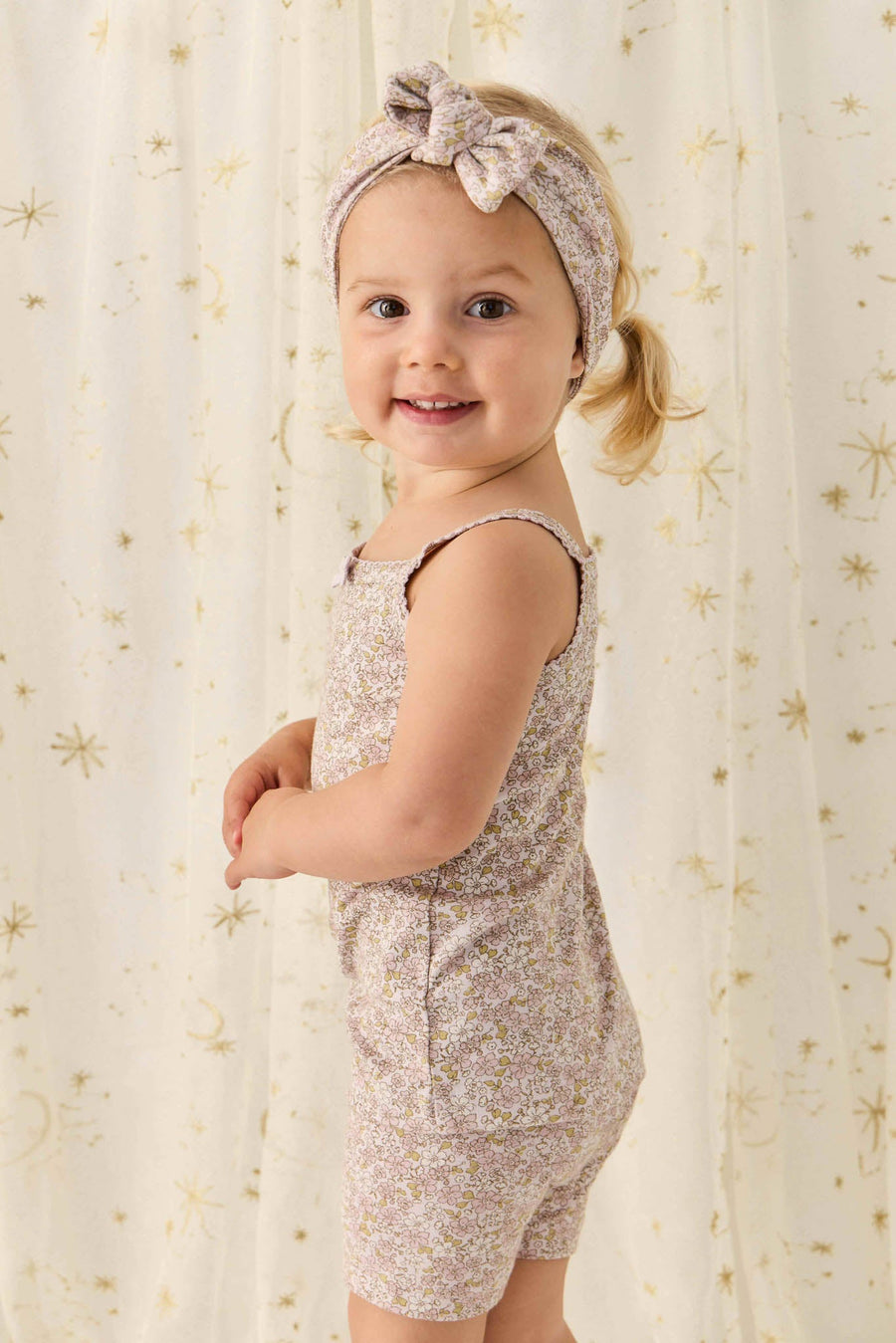 Organic Cotton Singlet - Chloe Lilac Childrens Singlet from Jamie Kay Australia