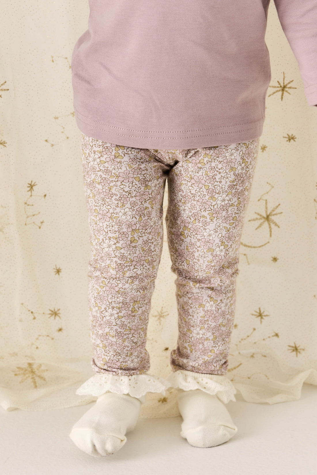 Organic Cotton Everyday Legging - Chloe Lilac Childrens Legging from Jamie Kay Australia