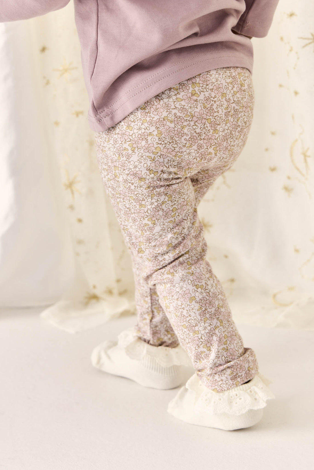 Organic Cotton Everyday Legging - Chloe Lilac Childrens Legging from Jamie Kay Australia