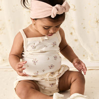 Organic Cotton Bridget Singlet Bodysuit - Goldie Bouquet Egret Childrens Bodysuit from Jamie Kay Australia