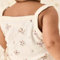 Organic Cotton Bridget Singlet Bodysuit - Goldie Bouquet Egret Childrens Bodysuit from Jamie Kay Australia