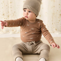 Organic Cotton Fernley Bodysuit - Cosy Basil Spiced Childrens Bodysuit from Jamie Kay Australia