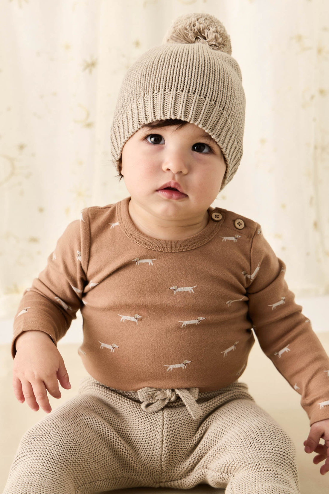 Organic Cotton Fernley Bodysuit - Cosy Basil Spiced Childrens Bodysuit from Jamie Kay Australia