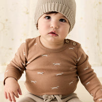 Organic Cotton Fernley Bodysuit - Cosy Basil Spiced Childrens Bodysuit from Jamie Kay Australia