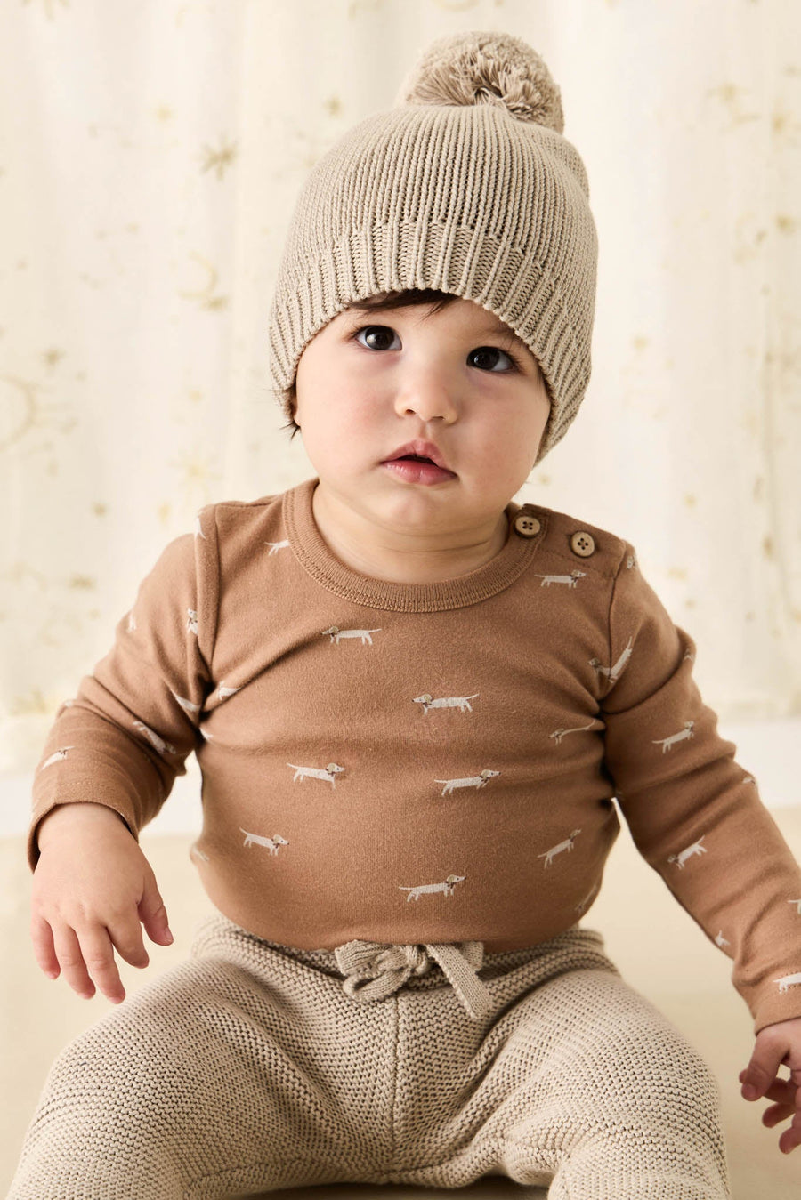 Organic Cotton Fernley Bodysuit - Cosy Basil Spiced Childrens Bodysuit from Jamie Kay Australia