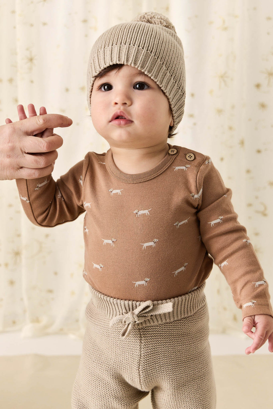 Organic Cotton Fernley Bodysuit - Cosy Basil Spiced Childrens Bodysuit from Jamie Kay Australia