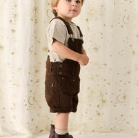 Chase Short Overall - Dark Coffee Childrens Overall from Jamie Kay Australia