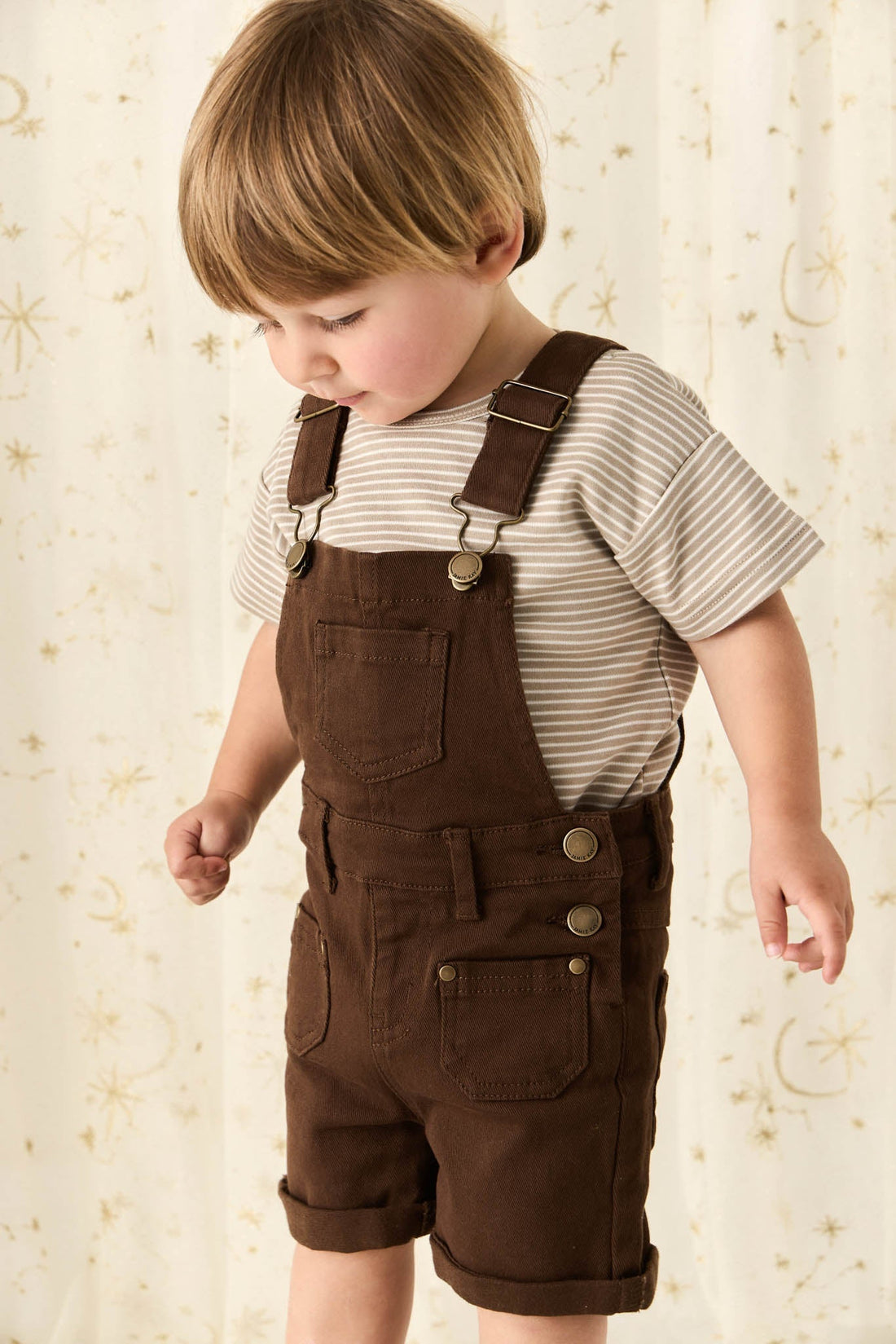 Chase Short Overall - Dark Coffee Childrens Overall from Jamie Kay Australia