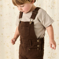 Chase Short Overall - Dark Coffee Childrens Overall from Jamie Kay Australia