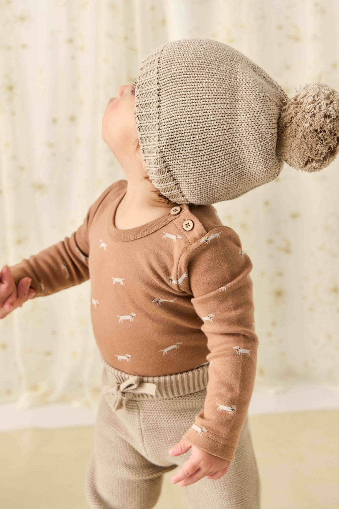 Organic Cotton Fernley Bodysuit - Cosy Basil Spiced Childrens Bodysuit from Jamie Kay Australia