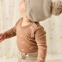 Organic Cotton Fernley Bodysuit - Cosy Basil Spiced Childrens Bodysuit from Jamie Kay Australia