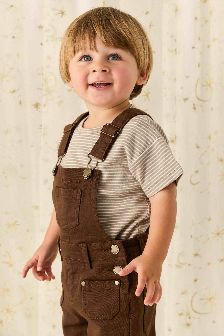 Chase Short Overall - Dark Coffee Childrens Overall from Jamie Kay Australia