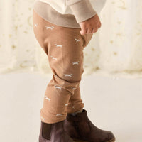 Organic Cotton Everyday Legging - Cosy Basil Spiced Childrens Legging from Jamie Kay Australia