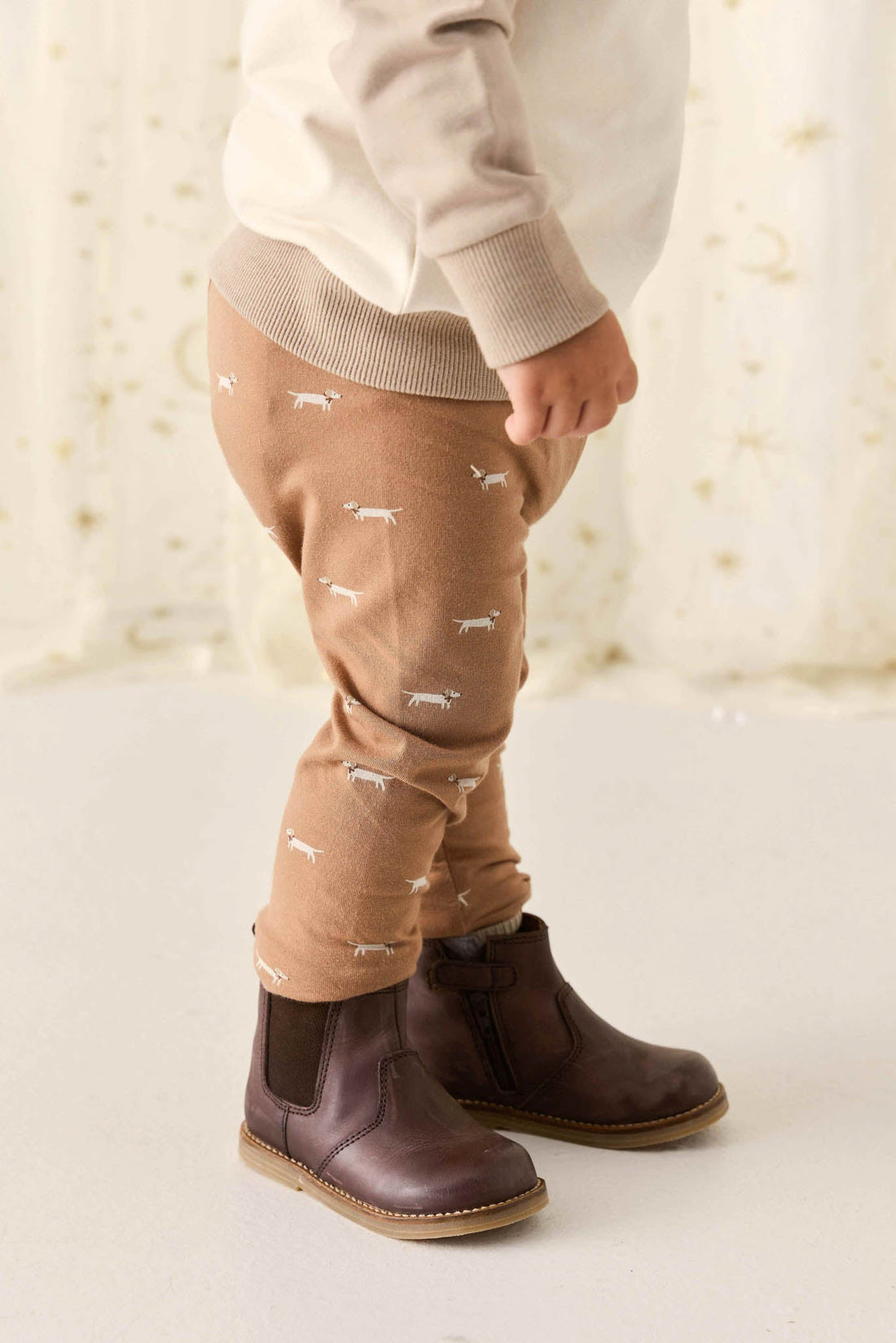 Organic Cotton Everyday Legging - Cosy Basil Spiced Childrens Legging from Jamie Kay Australia