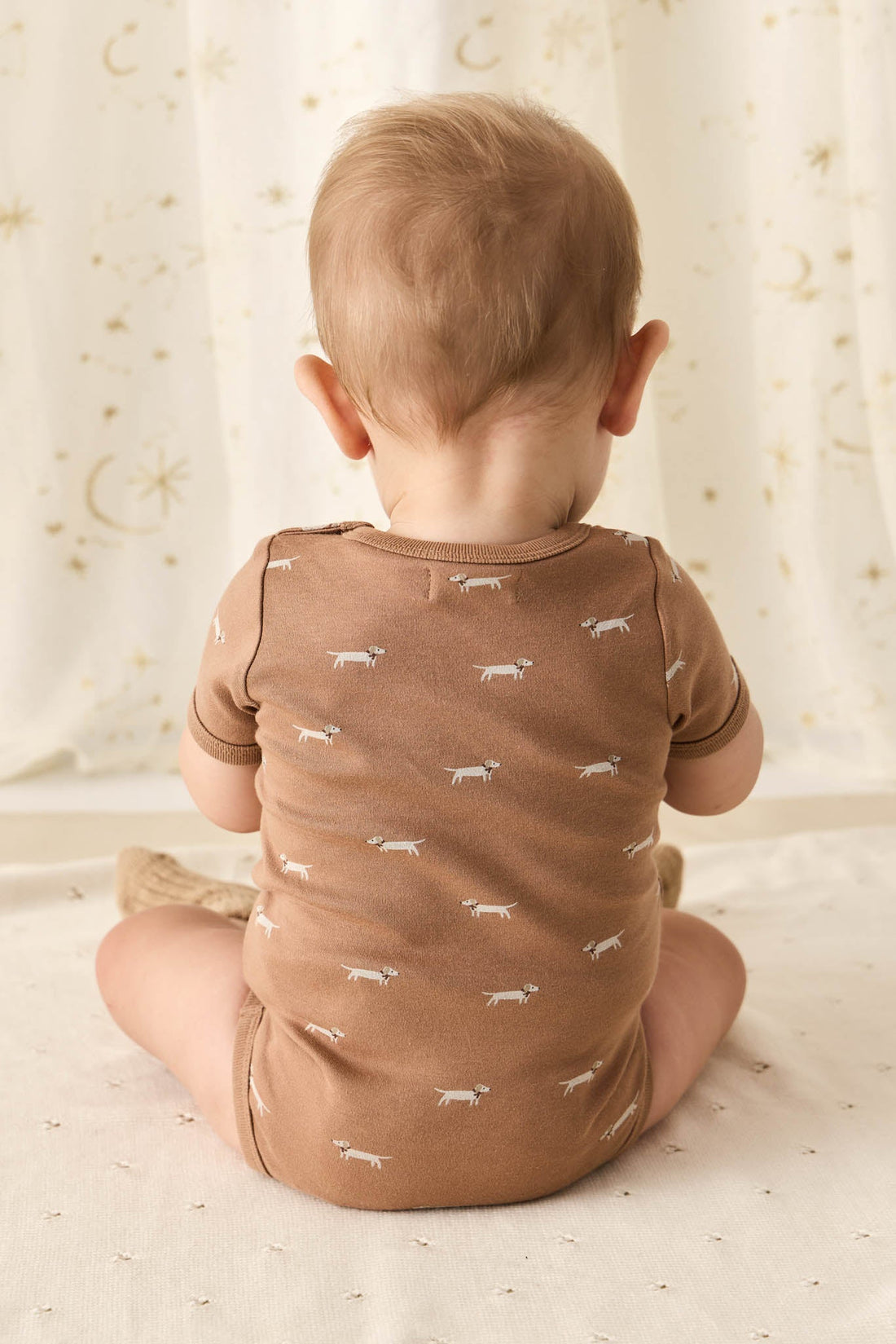 Organic Cotton Hudson Short Sleeve Bodysuit - Cosy Basil Spiced Childrens Bodysuit from Jamie Kay Australia