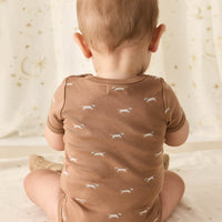 Organic Cotton Hudson Short Sleeve Bodysuit - Cosy Basil Spiced Childrens Bodysuit from Jamie Kay Australia