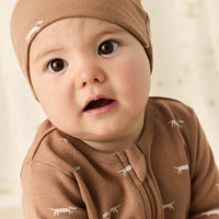 Organic Cotton Knot Beanie - Cosy Basil Spiced Childrens Hat from Jamie Kay Australia