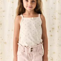 Organic Cotton Singlet - Ditsy Berry Rose Childrens Singlet from Jamie Kay Australia