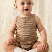 Pima Cotton Noah Playsuit - Spiced/Cloud Childrens Playsuit from Jamie Kay Australia