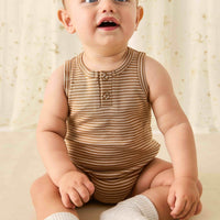 Pima Cotton Noah Playsuit - Spiced/Cloud Childrens Playsuit from Jamie Kay Australia