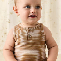 Pima Cotton Noah Playsuit - Spiced/Cloud Childrens Playsuit from Jamie Kay Australia