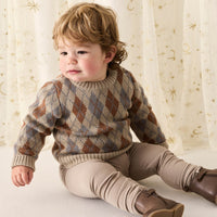 Enzo Jumper - Enzo Jacquard Vintage Taupe Childrens Jumper from Jamie Kay Australia