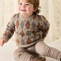 Enzo Jumper - Enzo Jacquard Vintage Taupe Childrens Jumper from Jamie Kay Australia