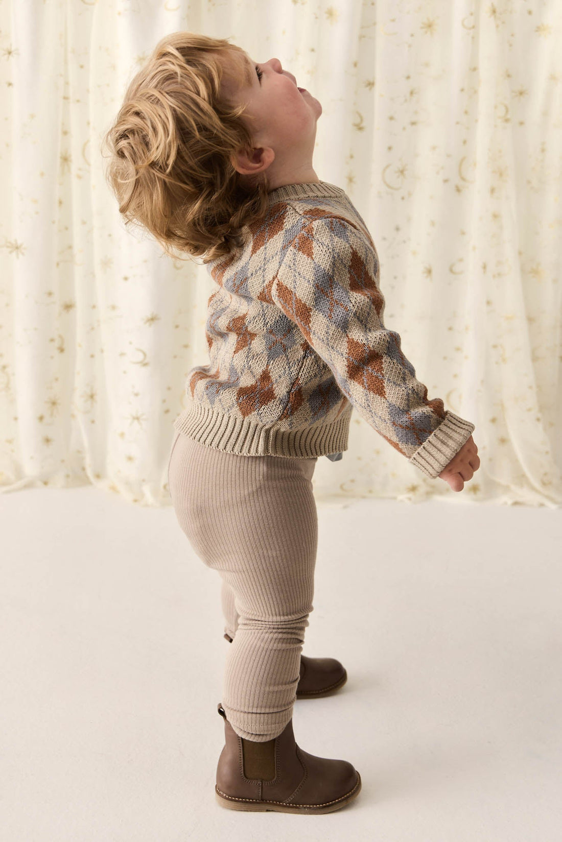 Enzo Jumper - Enzo Jacquard Vintage Taupe Childrens Jumper from Jamie Kay Australia