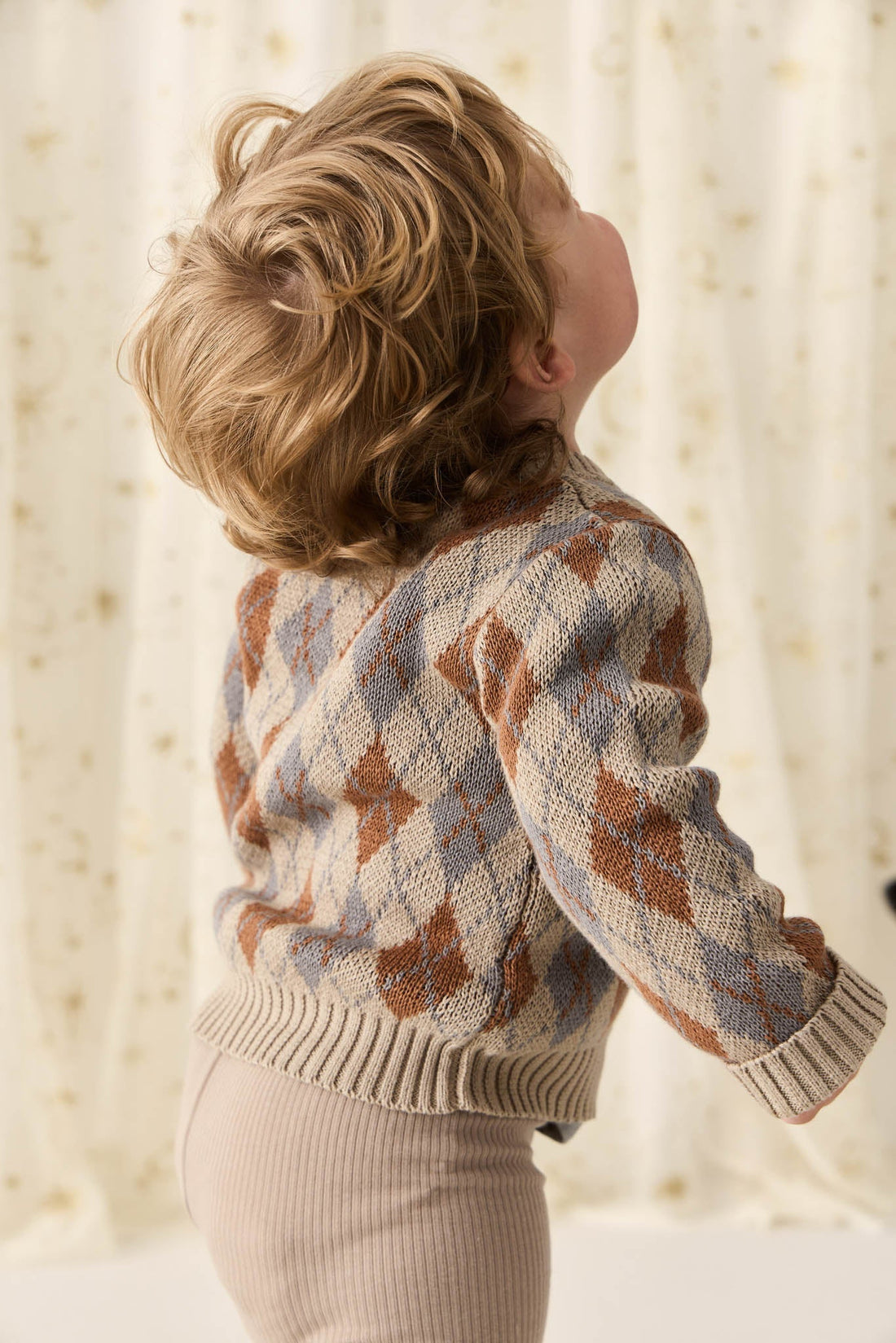 Enzo Jumper - Enzo Jacquard Vintage Taupe Childrens Jumper from Jamie Kay Australia