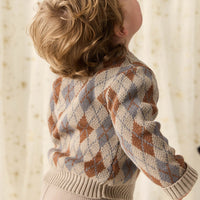 Enzo Jumper - Enzo Jacquard Vintage Taupe Childrens Jumper from Jamie Kay Australia