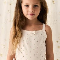 Organic Cotton Singlet - Ditsy Berry Rose Childrens Singlet from Jamie Kay Australia