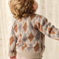 Enzo Jumper - Enzo Jacquard Vintage Taupe Childrens Jumper from Jamie Kay Australia