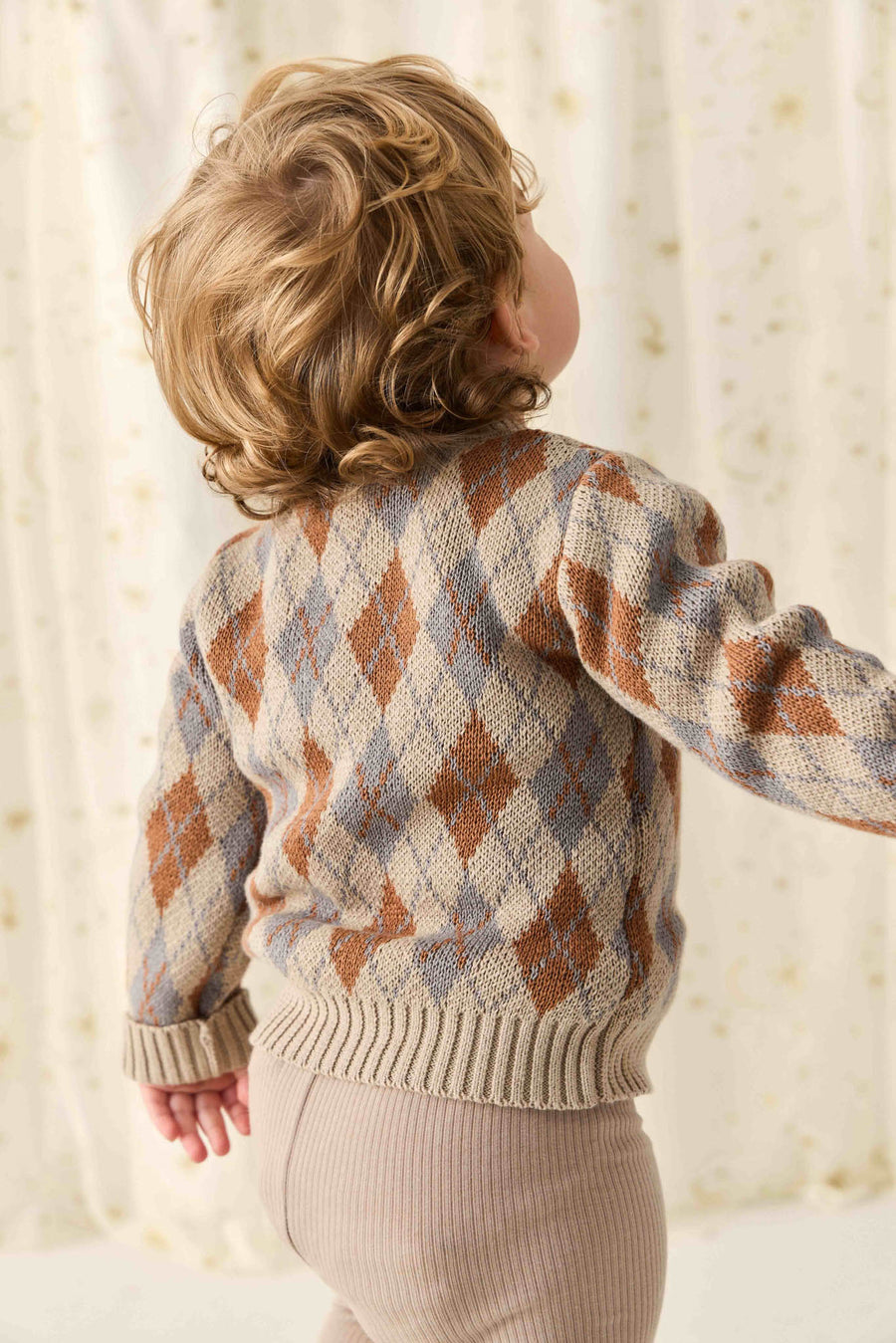 Enzo Jumper - Enzo Jacquard Vintage Taupe Childrens Jumper from Jamie Kay Australia