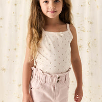 Organic Cotton Singlet - Ditsy Berry Rose Childrens Singlet from Jamie Kay Australia