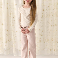 Organic Cotton Long Sleeve Top - Ditsy Berry Rose Childrens Top from Jamie Kay Australia