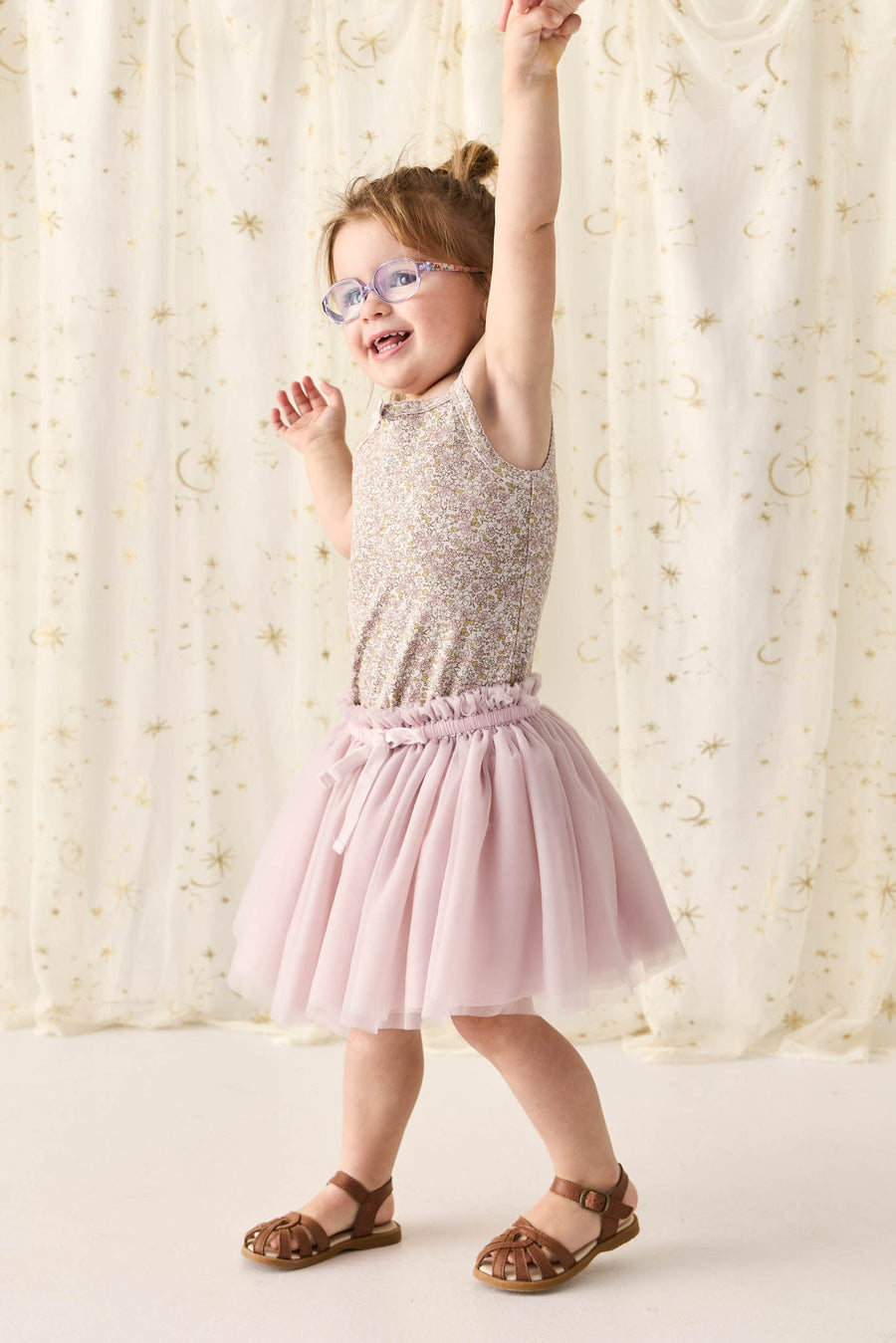 Organic Cotton Singlet - Chloe Lilac Childrens Singlet from Jamie Kay Australia