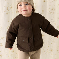 Arie Puffer Jacket - Dark Coffee Childrens Jacket from Jamie Kay Australia