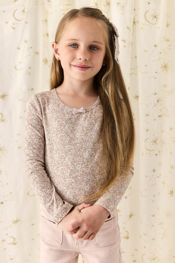 Organic Cotton Long Sleeve Top - Chloe Lilac Childrens Top from Jamie Kay Australia