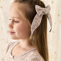 Organic Cotton Bow - Chloe Lilac Childrens Bow from Jamie Kay Australia