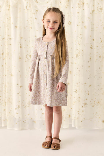 Organic Cotton Poppy Dress - Chloe Lilac Childrens Dress from Jamie Kay Australia