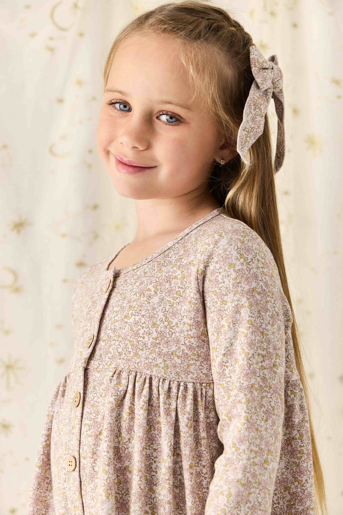 Organic Cotton Bow - Chloe Lilac Childrens Bow from Jamie Kay Australia