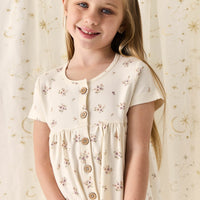 Organic Cotton Lola Dress - Goldie Bouquet Egret Childrens Dress from Jamie Kay Australia