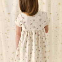 Organic Cotton Lola Dress - Goldie Bouquet Egret Childrens Dress from Jamie Kay Australia