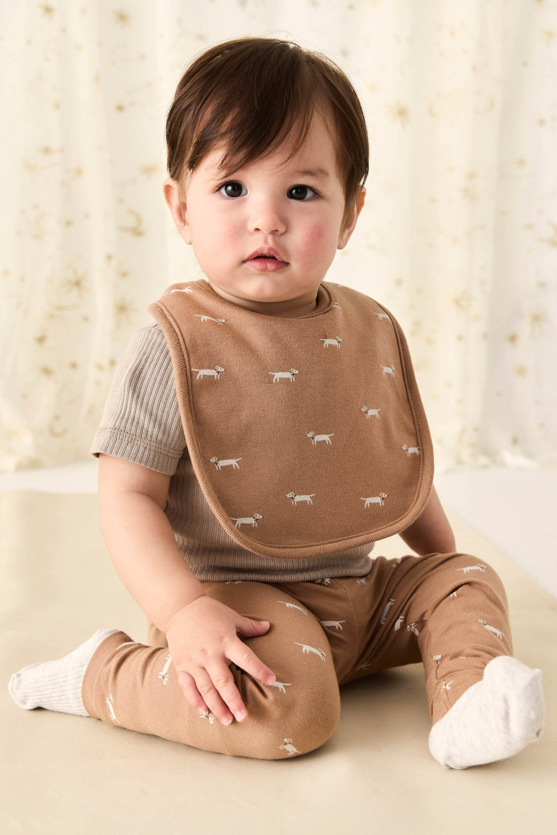 Organic Cotton Bib - Cosy Basil Spiced Childrens Bib from Jamie Kay Australia