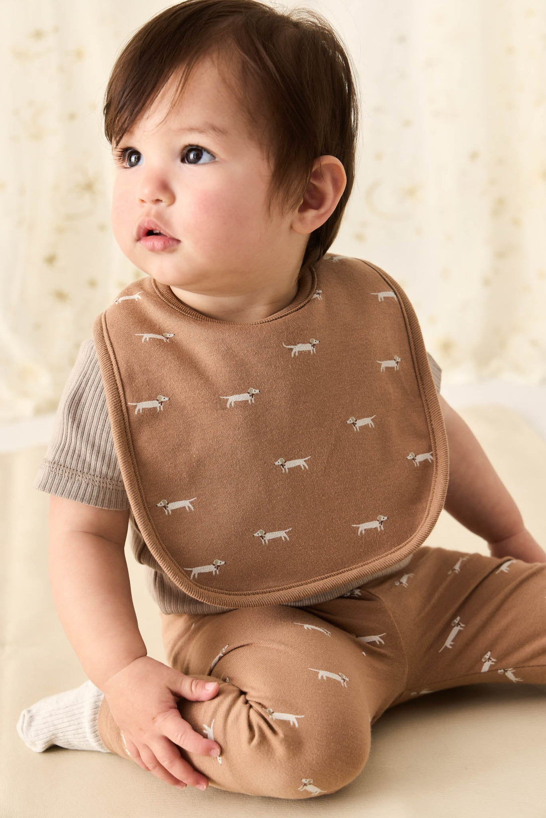 Organic Cotton Bib - Cosy Basil Spiced Childrens Bib from Jamie Kay Australia