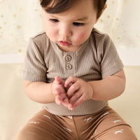 Organic Cotton Everyday Legging - Cosy Basil Spiced Childrens Legging from Jamie Kay Australia